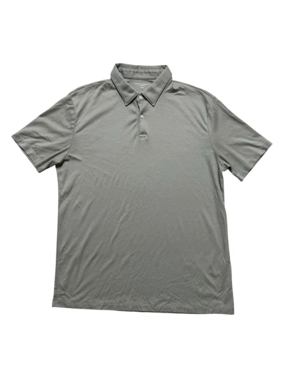 Charles Tyrwhitt Polo Shirt Large Olive Green Cotton Short Sleeve
